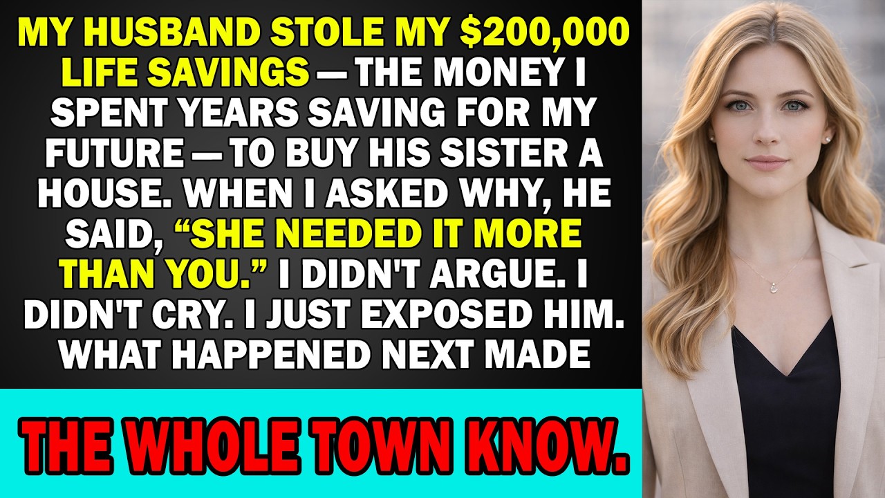 My Husband Stole My $200,000 Life Savings To Buy His Sister A House, I Made Sure The Whole Town Knew