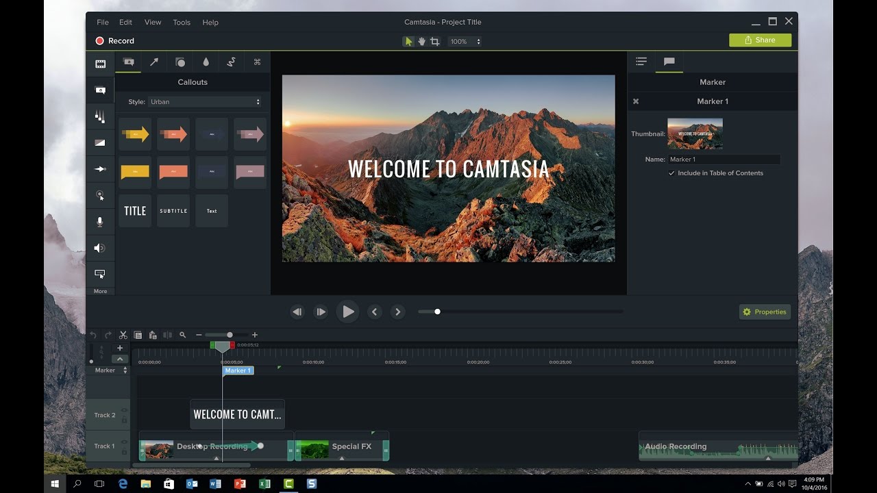 TechSmith Camtasia Studio 9 Video Editing Software Overview