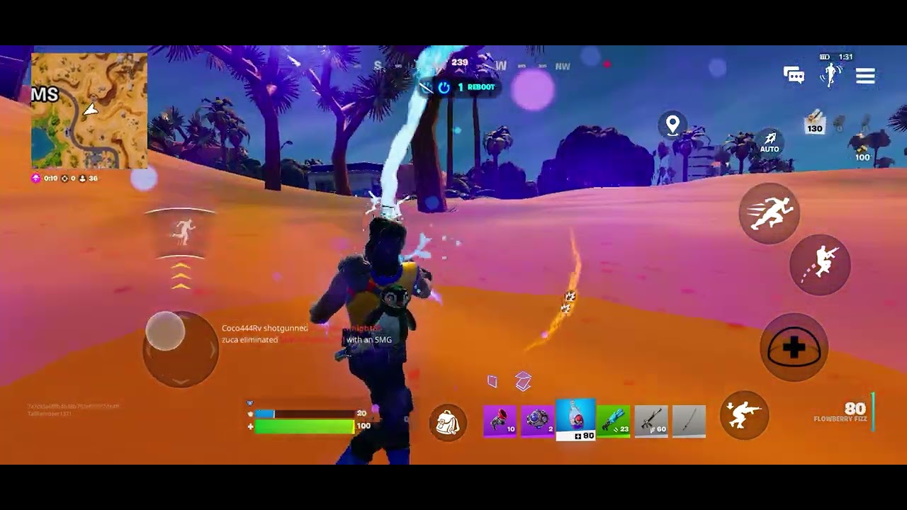 Playing fortnight on mobile 
