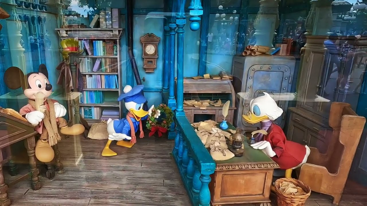 WDW Magic Kingdom's Emporium Shop - Mickey's Christmas Carol Window Displays