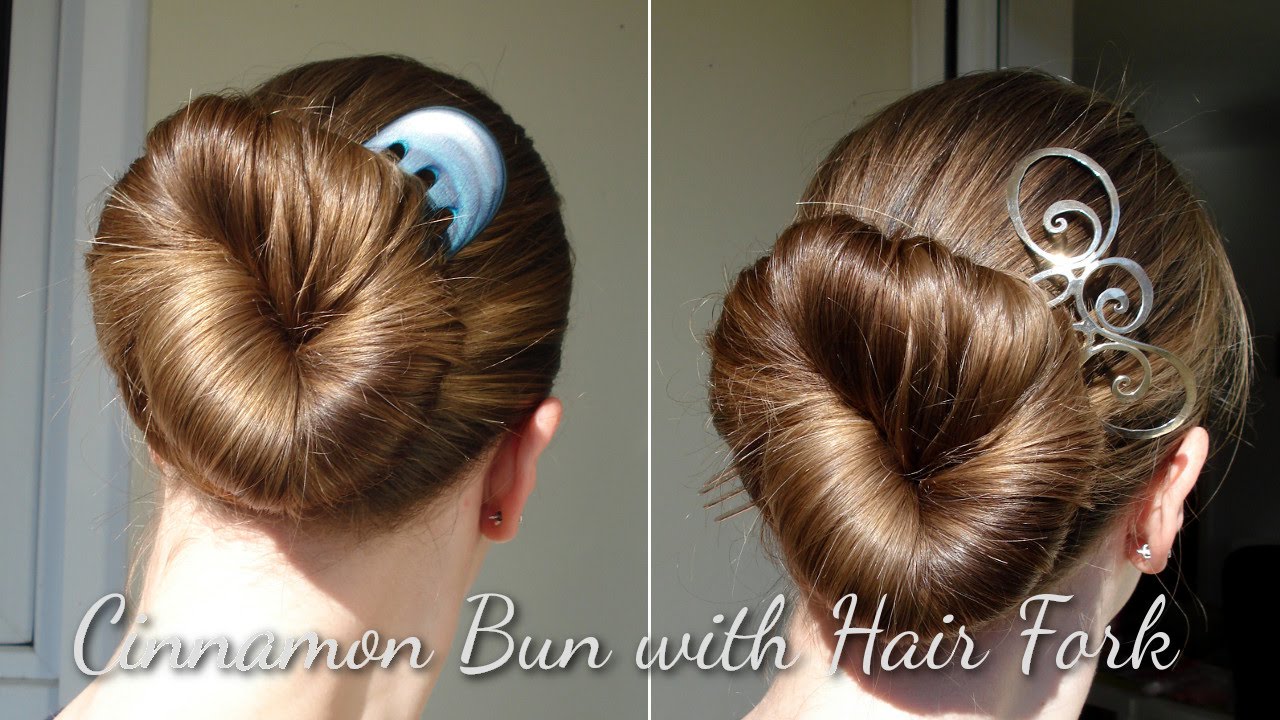 Haartraum Cinnamon Bun mit Forke