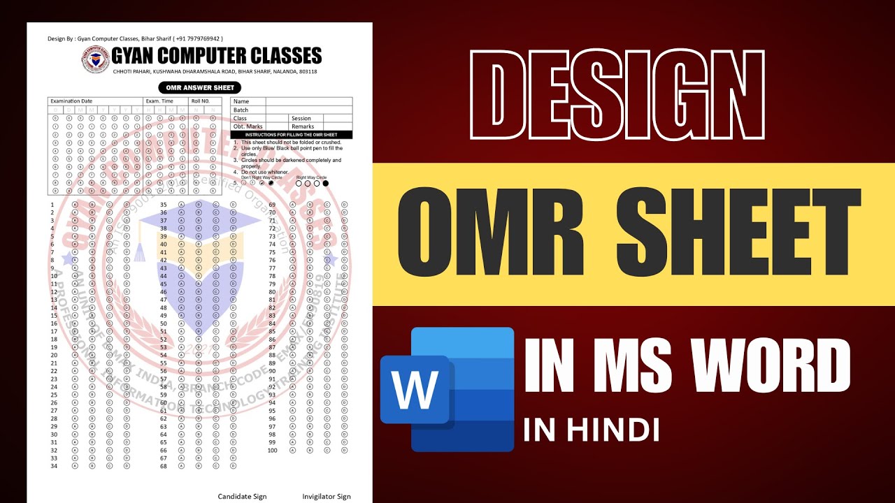 How to design OMR Sheet in MS Word | create with bubble symbol answer sheet word | Word Practical