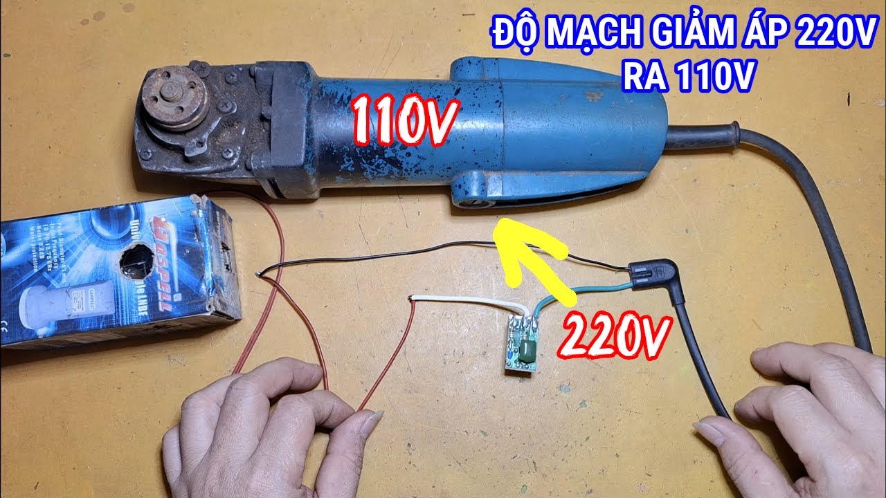 Cách độ lại nguồn máy cắt 110v lên 220v với mạch giảm áp mini  BTA 41 700B rất đơn giản