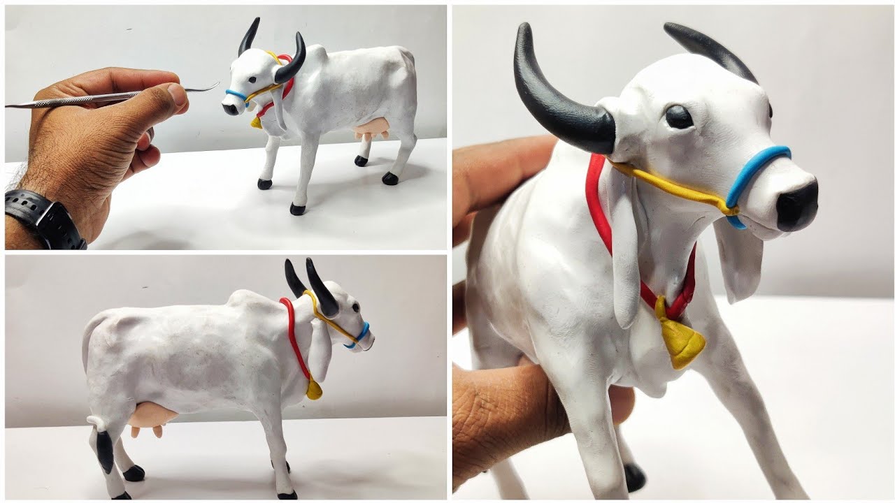 Clay Sculpting: How to make COW with clay