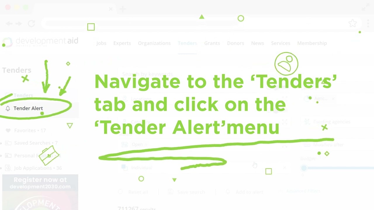 How to create and manage tender alerts for experts?