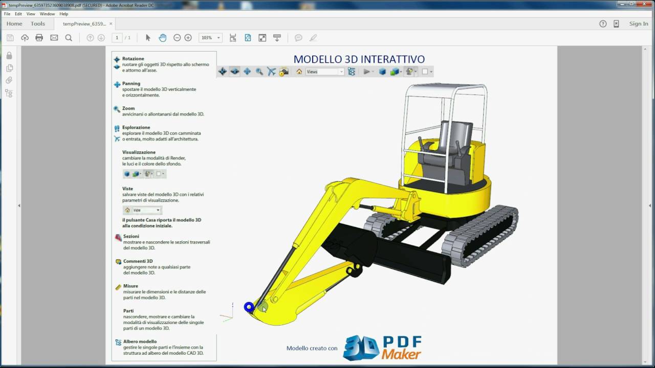 Tutorial 3D PDF Maker for SolidEdge - 2.  Inserire nel PDF un progetto di SolidEdge senza SolidEdge