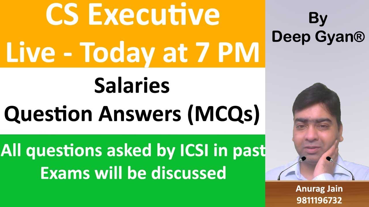 CS Executive Tax Law MCQs - Salaries - Multiple Choice Questions asked in Previous Exams
