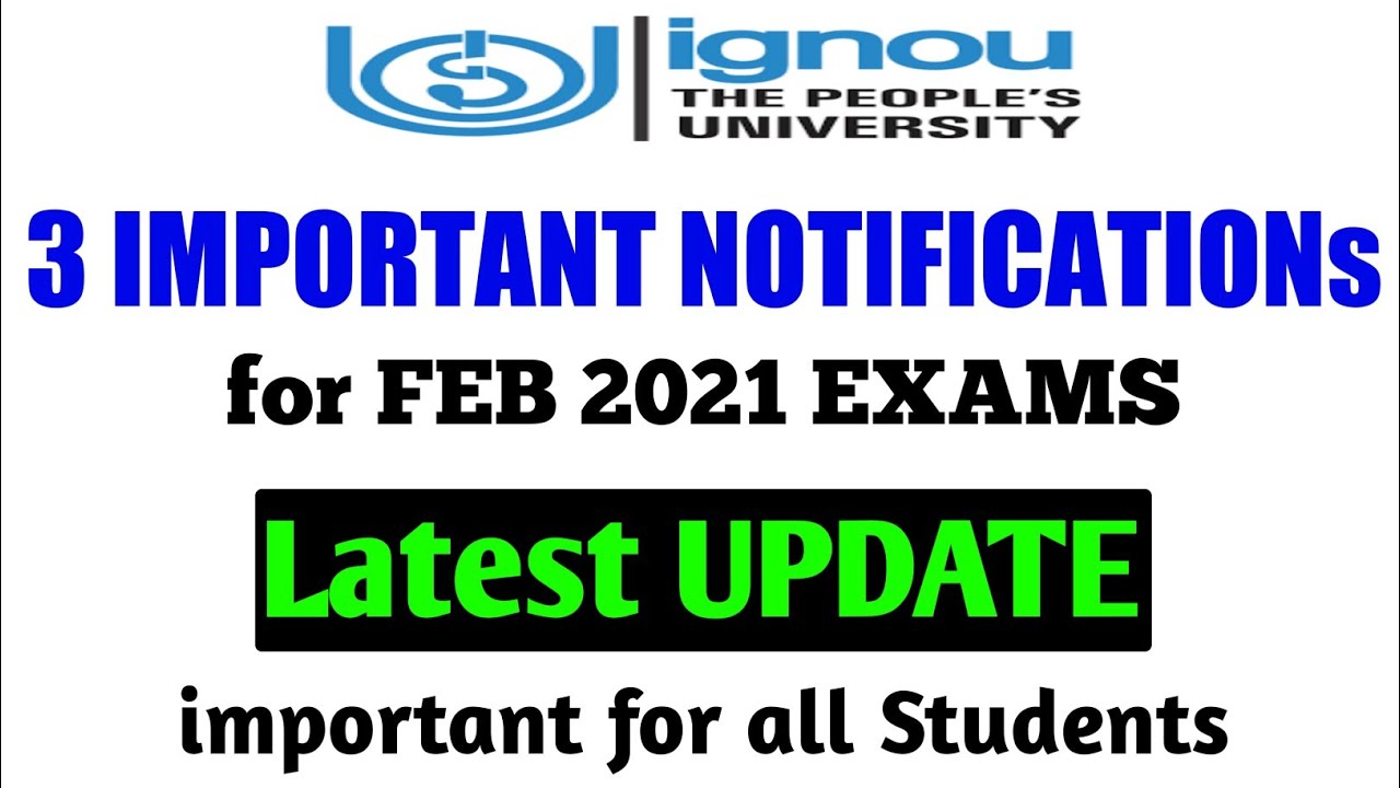 IGNOU 3 IMPORTANT NOTIFICATION for FEB 2021 EXAMS || Don't Miss info By TIPS GURU