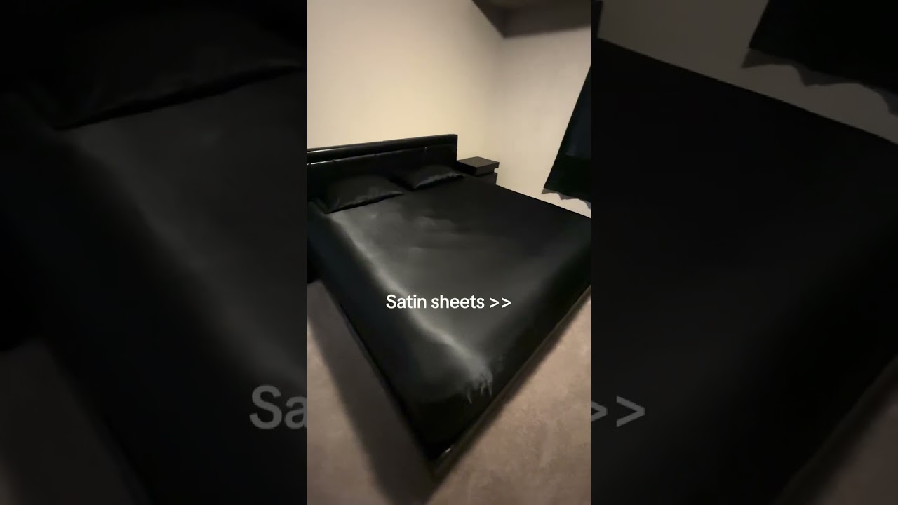 Luxury satin sheets for a dreamy sleep #bedroom #bed #black #satin #satinsheets