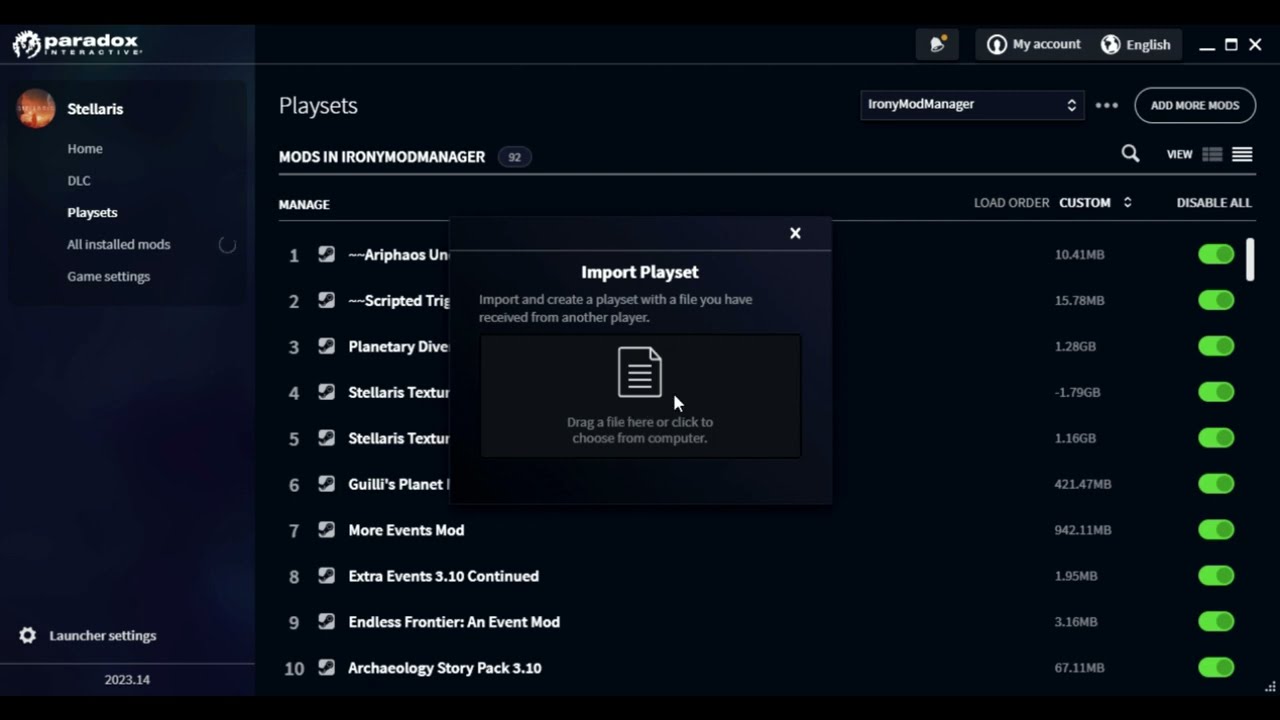 How to import a Modlist for Stellaris - Lets Play