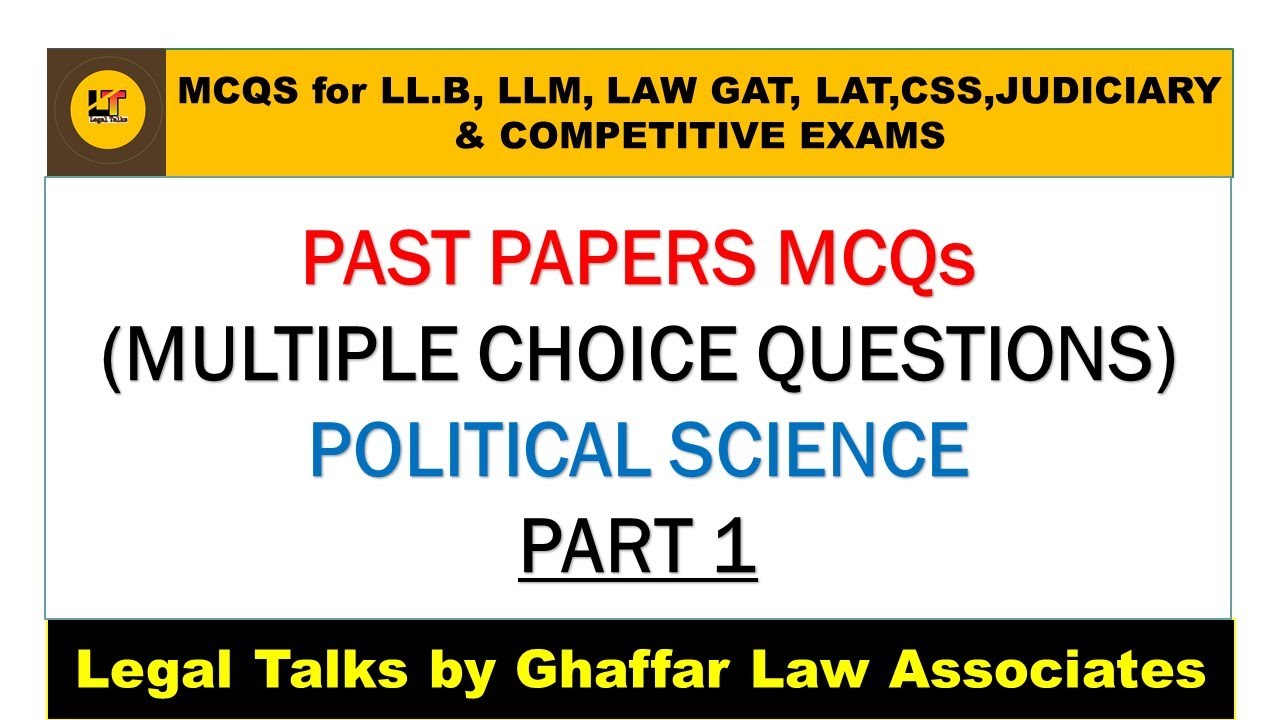 Political science solved all important MCQ's 2020 Part 1| Advocate Farwa Ghaffar