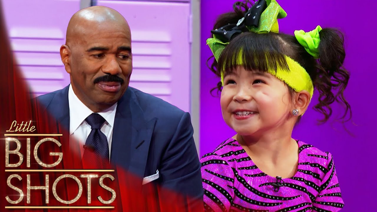 Стив Харви знакомится с Ча Ча, пятилетним фитнес-инструктором! | Little Big Shots