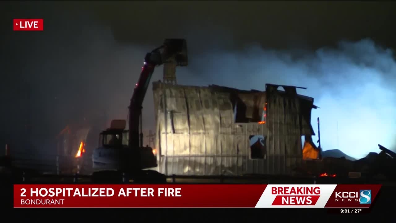 Crews start clean-up after large structure fire in Bondurant