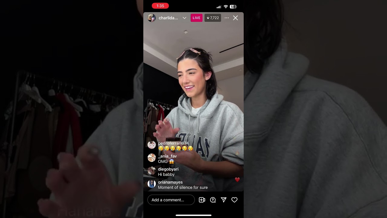 Charli D’Amelio Instagram Live | January 20, 2024