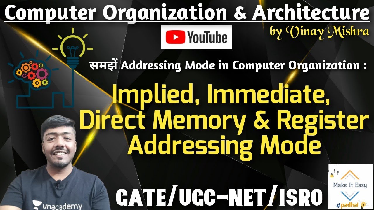 Computer Organization #46: Addressing Mode | Types of Addressing Modes | Immediate, Implied & Direct