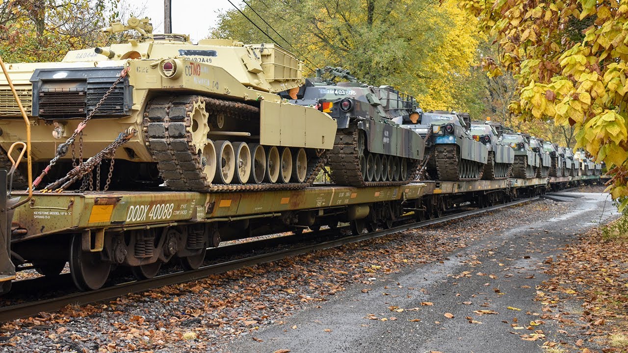 Military Equipment On NS Mixed Freight Train