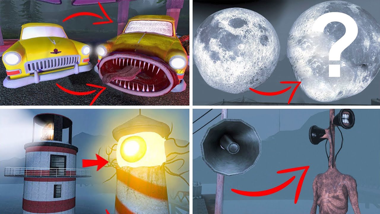 EVERYTHING TURNED INTO ??? | SIREN HEAD, LIGHTHOUSE HEAD, SIREN HEAD, CAR EATER