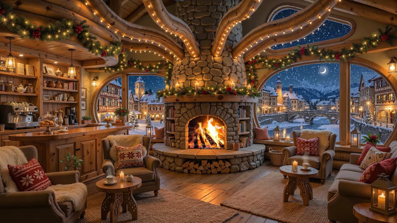 Elegant Winter Jazz 🎷 Smooth Piano Jazz & Crackling Fireplace Ambience for Relax & Study 🔥