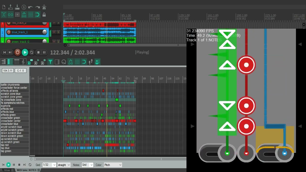 A VISUALISER FOR DJ HERO CHARTS IN REAPER