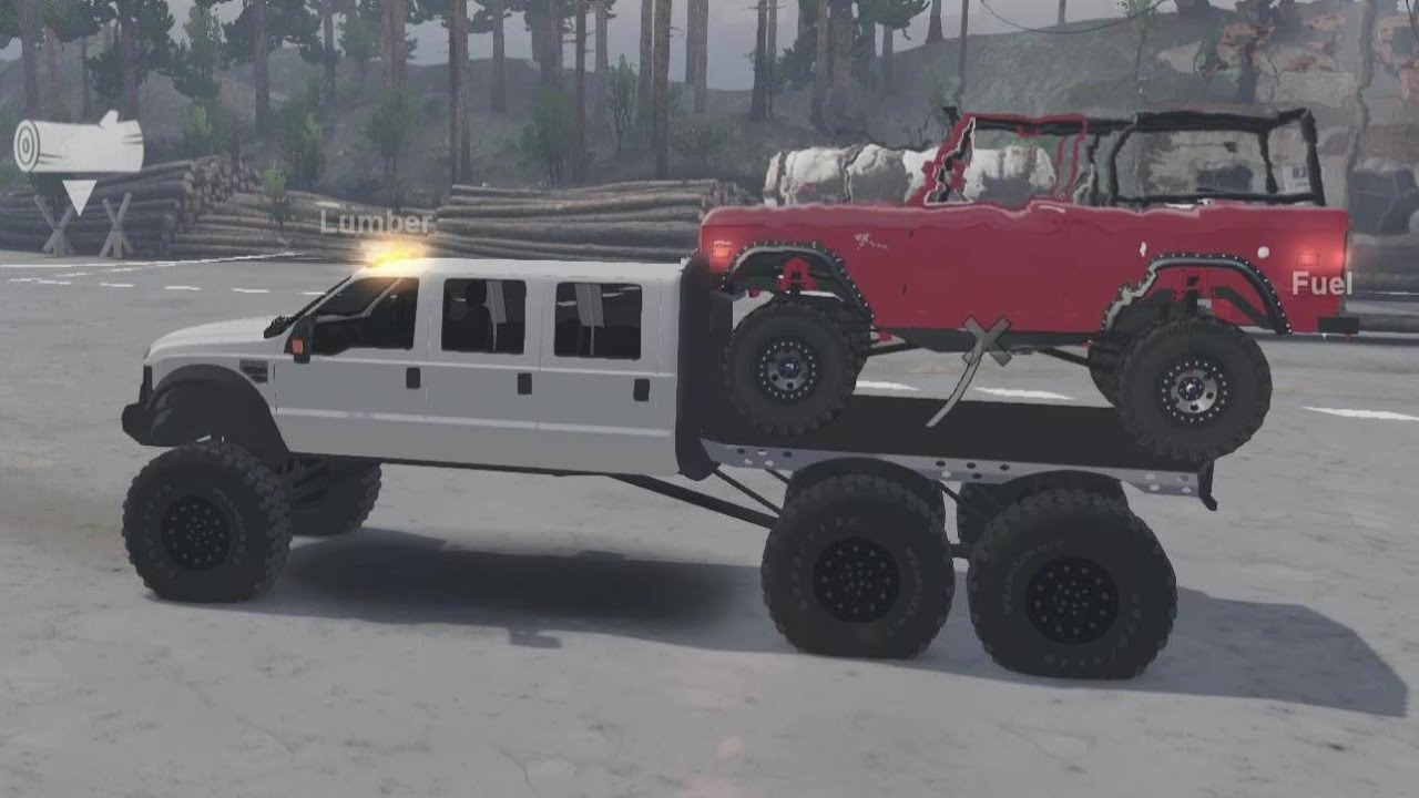 Spintires Mods - Diesel Brothers Super Six Towing Rock Crawler