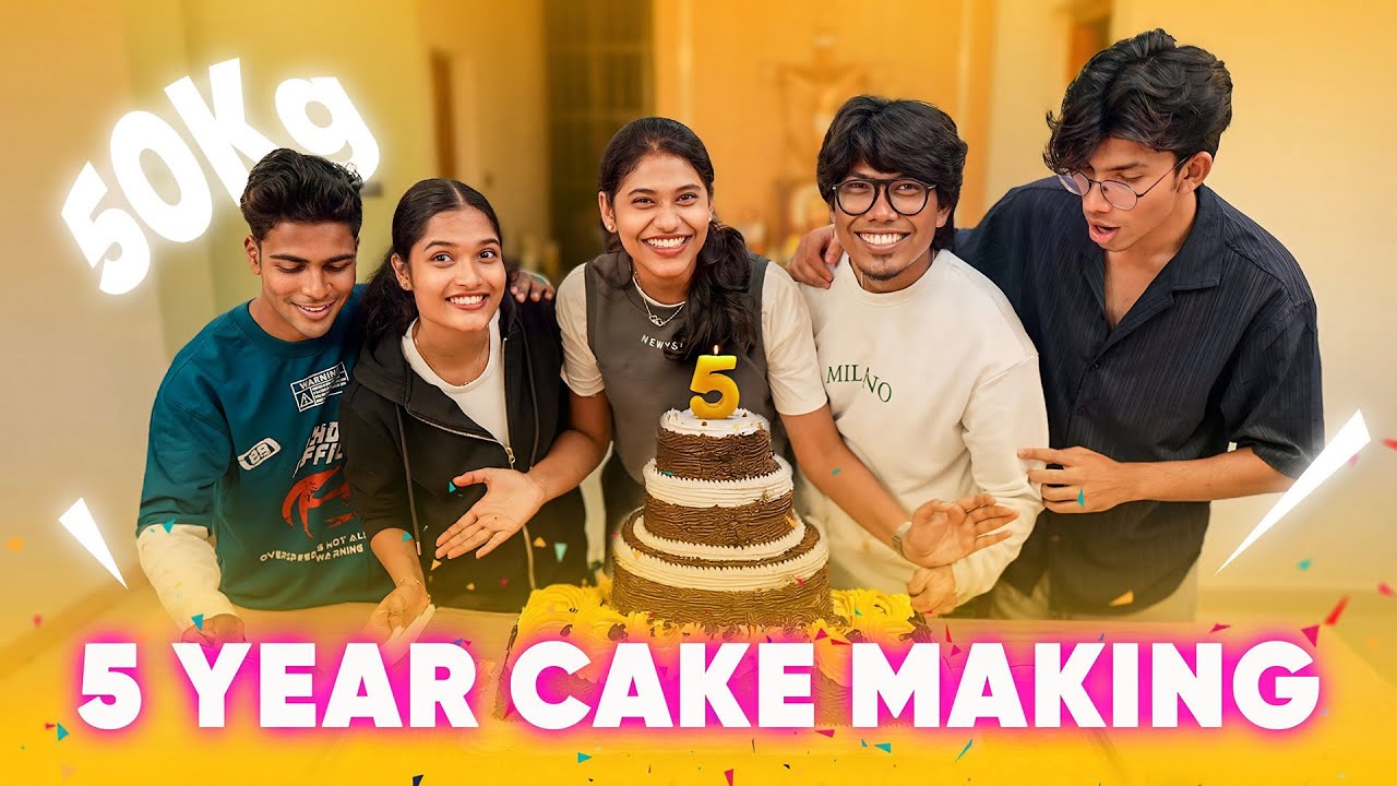5 Year Celebration 😍 50kg Cake Making🎂