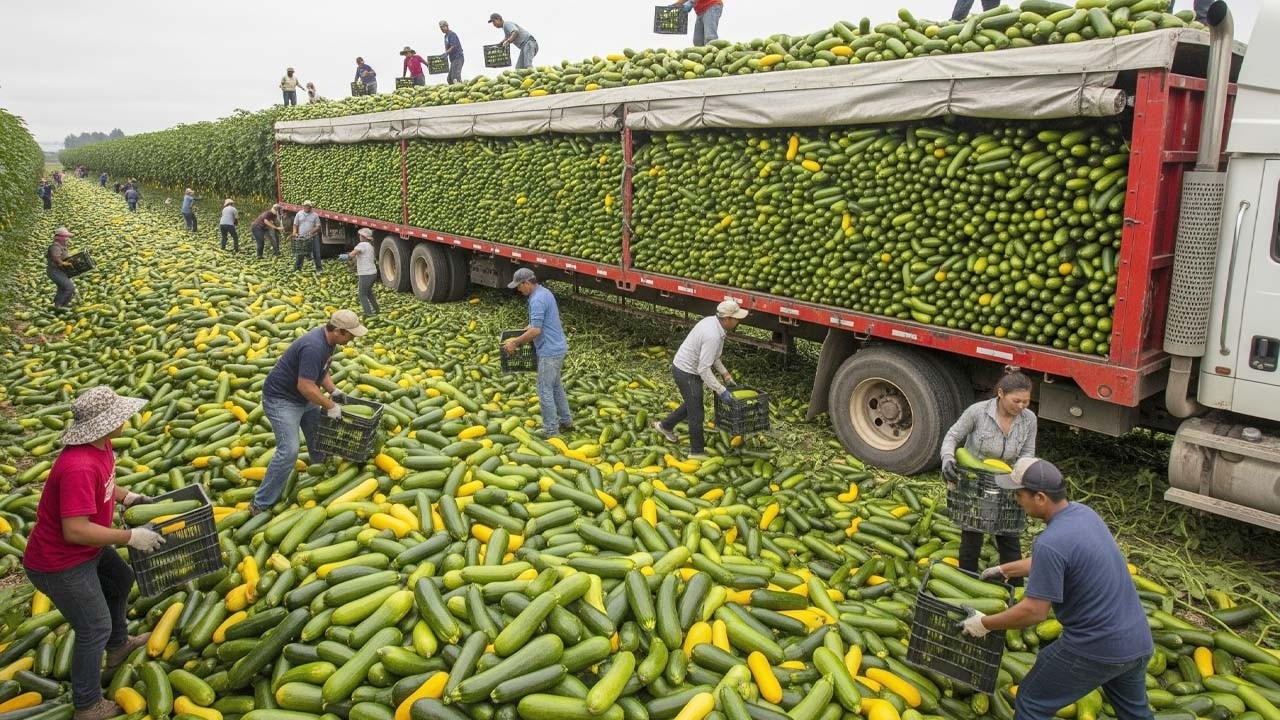 A Maior Colheita de 2025 💥 Milh&otilde;es de Toneladas de Frutas e Verduras Est&atilde;o Sendo Colhidas Assim