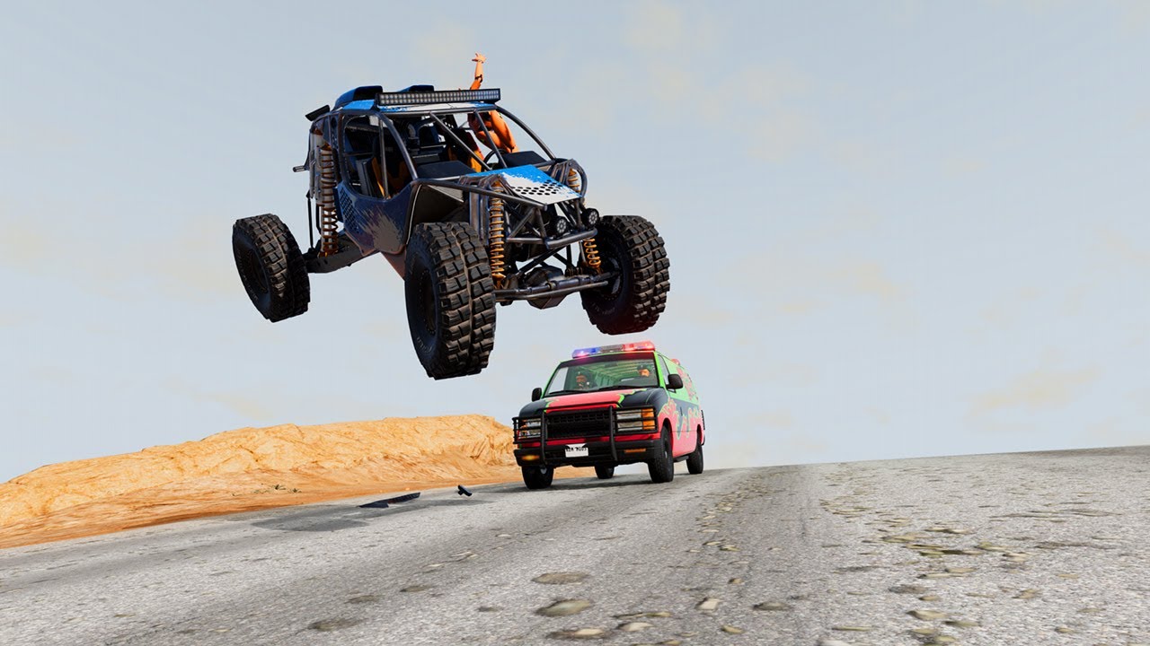 🤯 DESERT ROAD RAGE: Buggy Gang vs. Undercover Police Van! (Wreckfest in BeamNG)