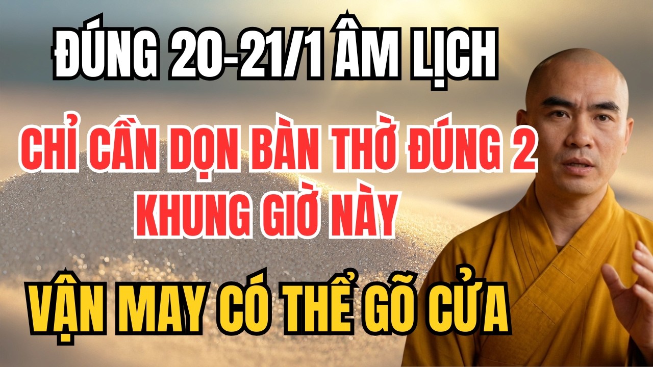 ĐÚNG 20–21/1 ÂM LỊCH: CHỈ CẦN DỌN BÀN THỜ ĐÚNG 2 KHUNG GIỜ NÀY – VẬN MAY CÓ THỂ GÕ CỬA