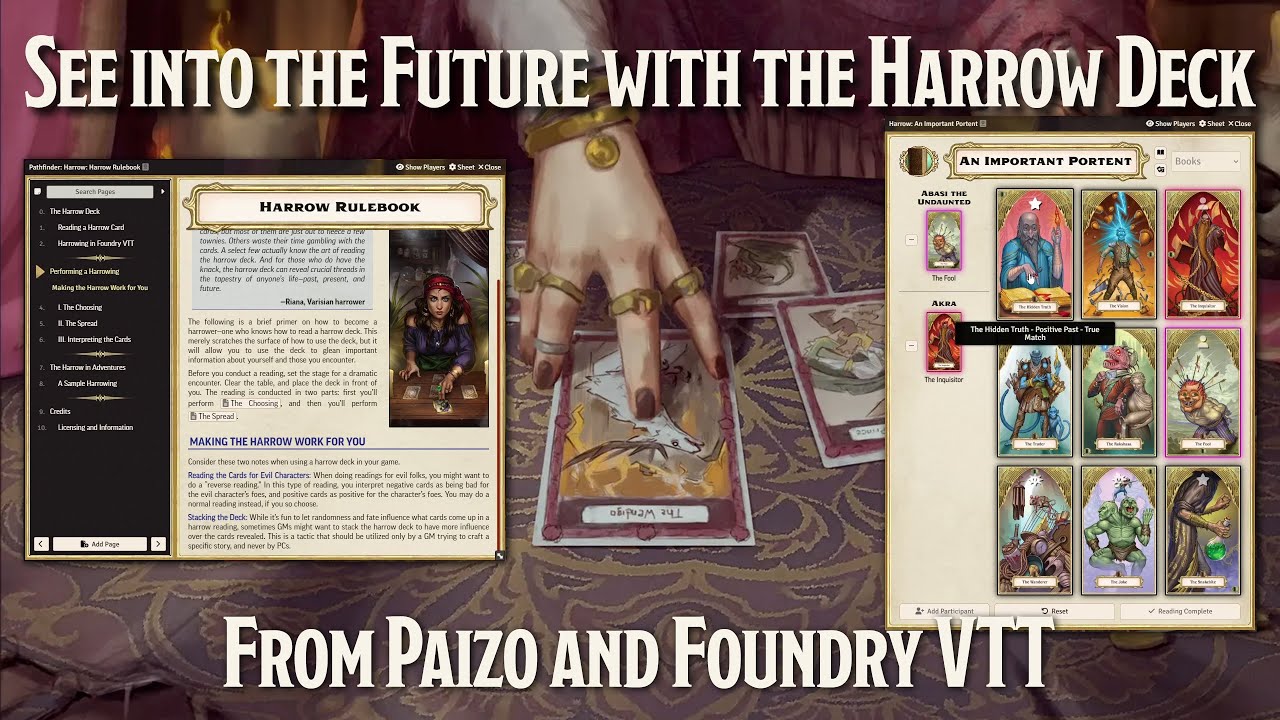 Gaze into the future with the Harrow Deck from Paizo and Foundry VTT