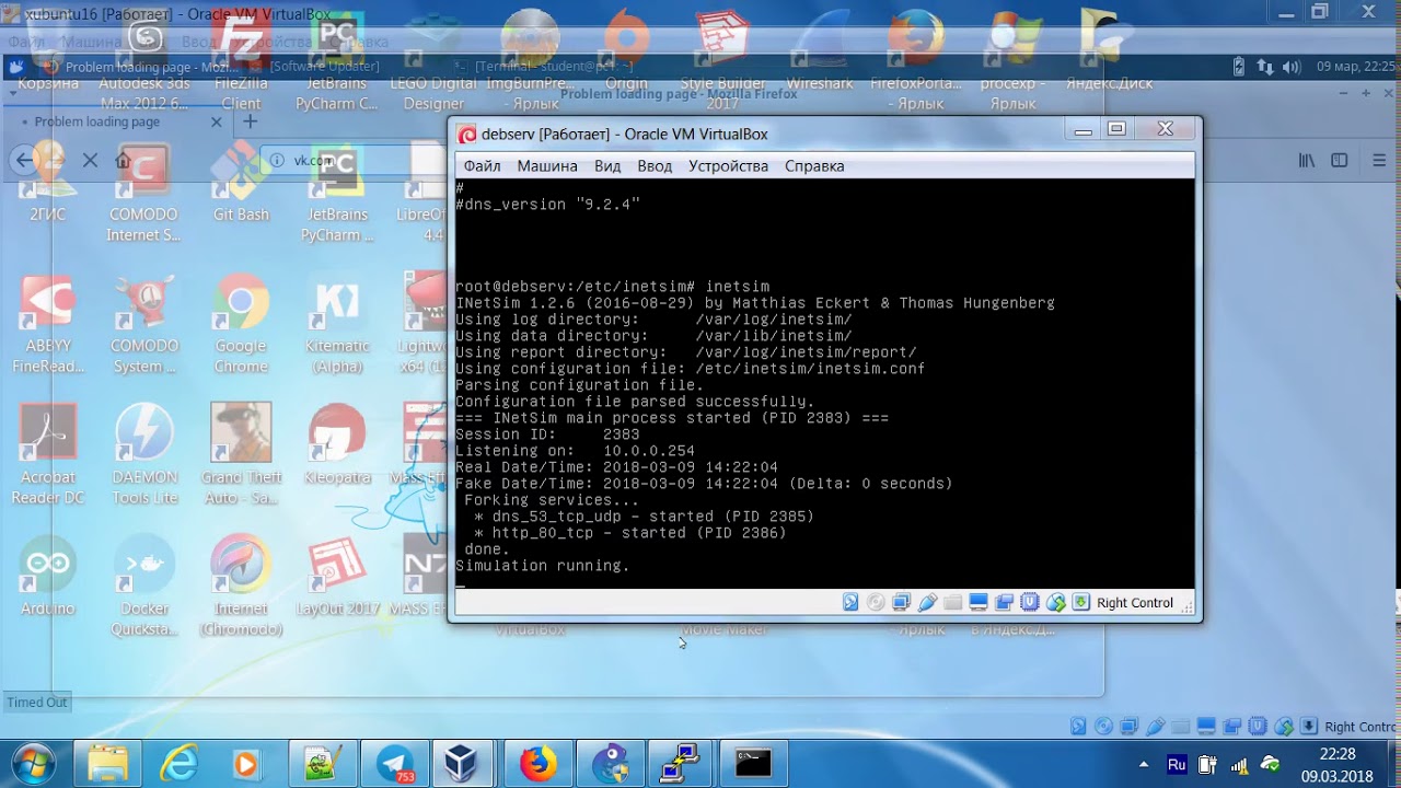 Using InetSim to simulate dns server in small network