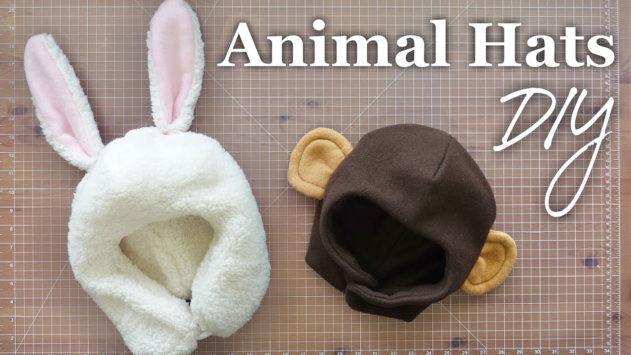 Animal Winter Hat DIY: How to Make Bunny Hat 🐰and Monkey Hat 🐵