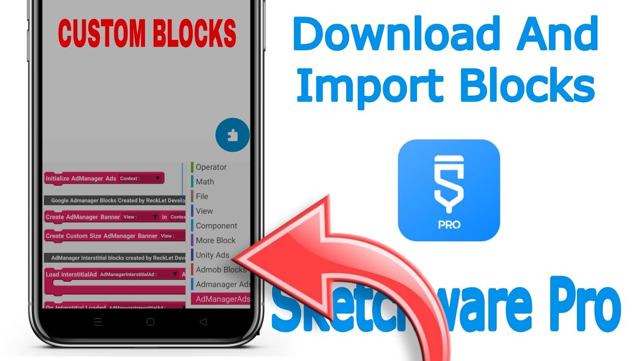 How to Download and import Custom Blocks in Sketchware pro | ReckLet Developer