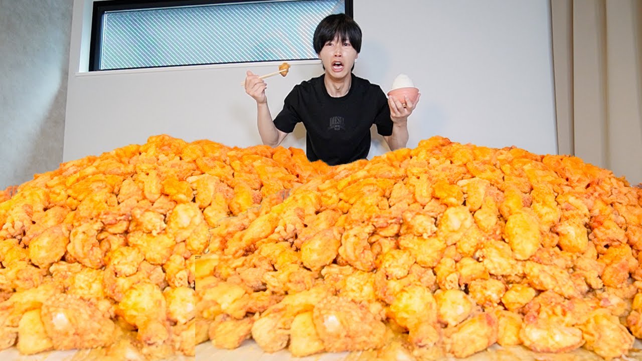 イタズラで唐揚げ１０キロ届きました、爆食いします