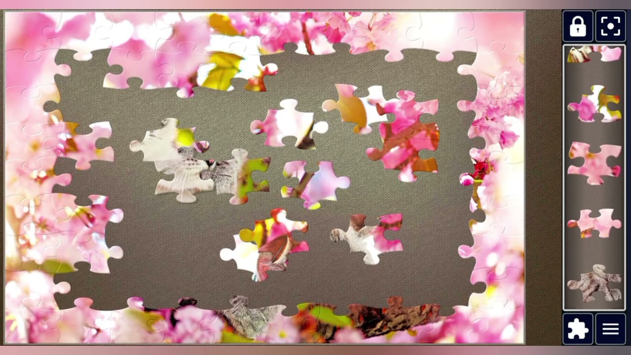 Cute Kitten at cherry Tree🌲😺🎉Jigsaw puzzle🧩//@jigsawart4512