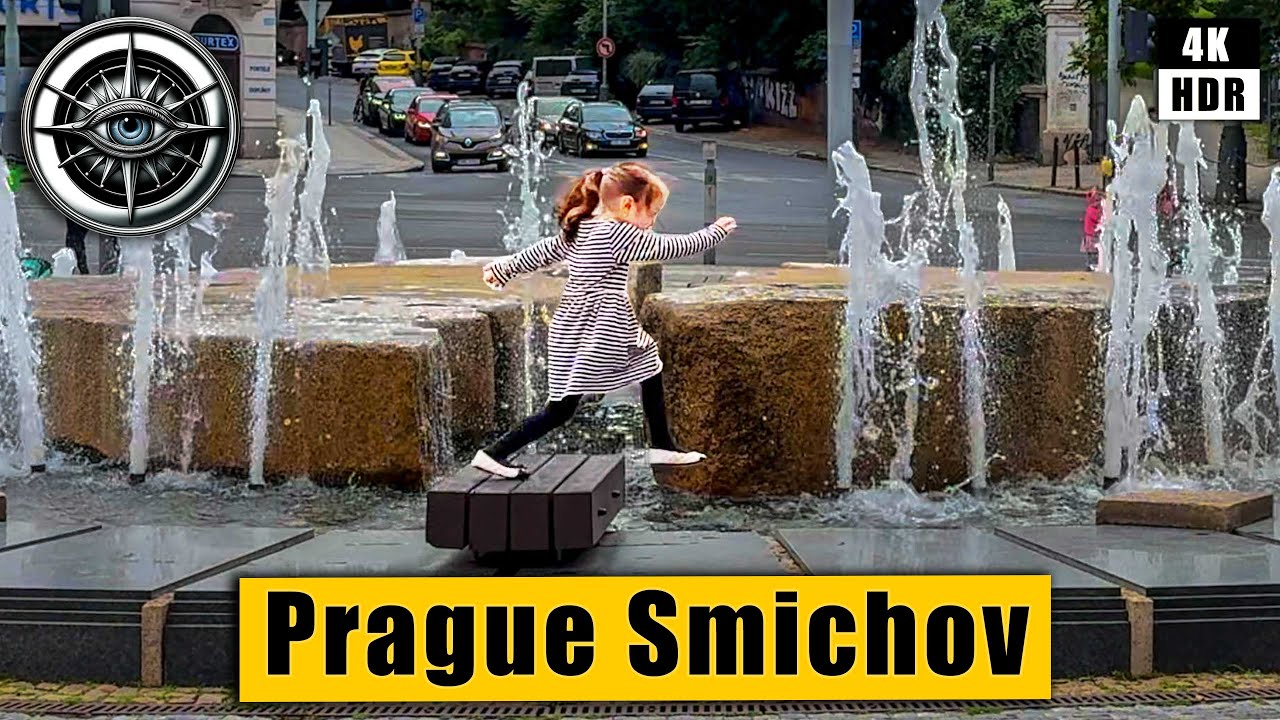 Prague Walking Tour of  Smichov neighbourhood 🇨🇿 Czech Republic 4k HDR ASMR