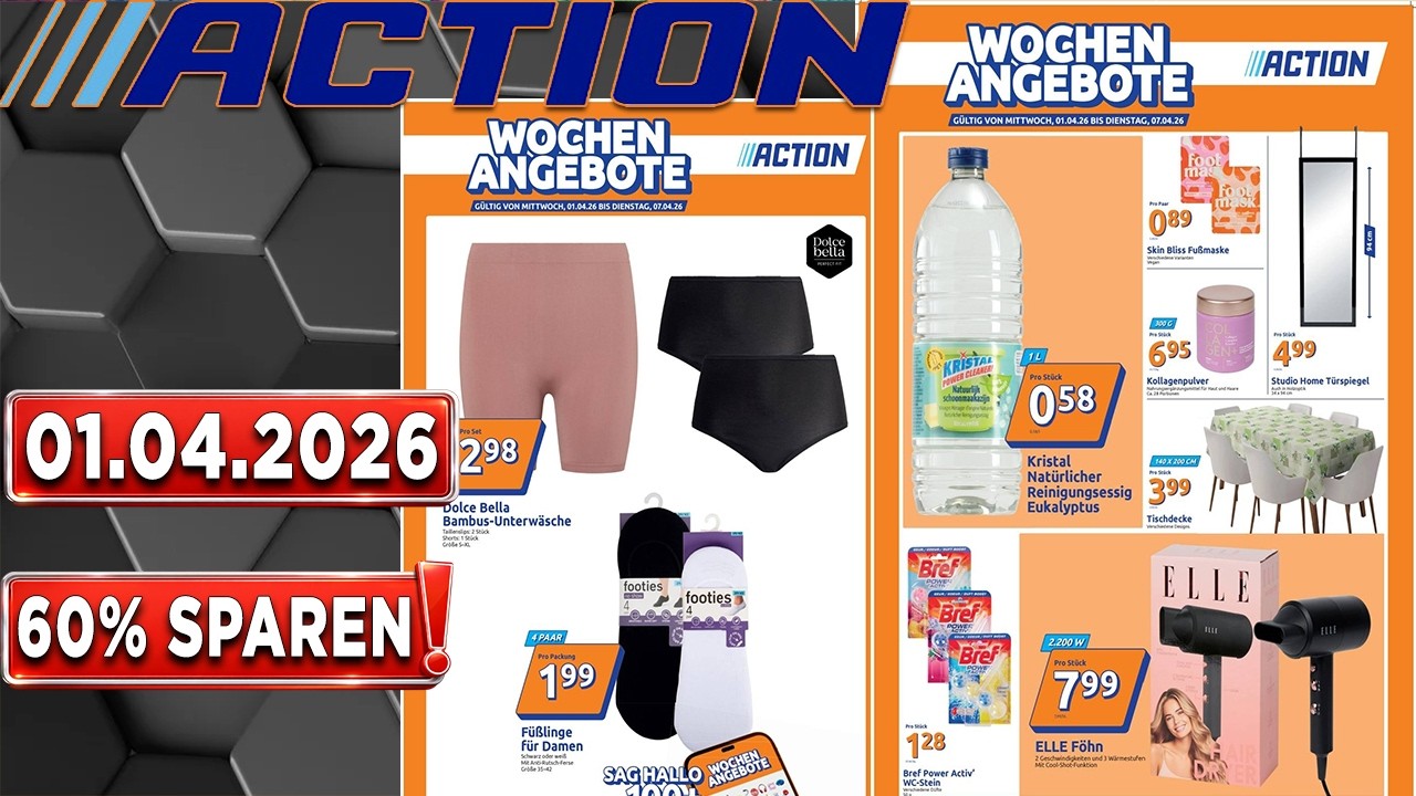 ACTION Prospekt Diese Woche &ndash; G&uuml;ltig von 01.04.2026  Angebote werbung #prospekt #angebote
