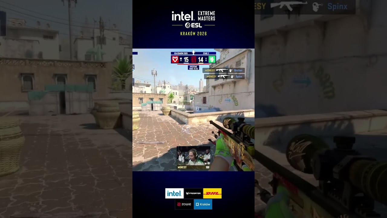 One player, four frags &mdash; m0nesy turns the round and saves the game #esl #iem #krakow #cs #cs2