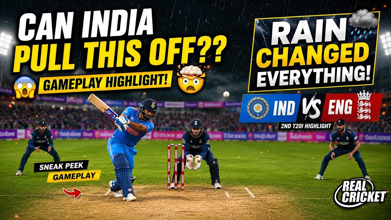 Rain Changed Everything! 🌧️ India vs England 2nd T20I Highlights | 17 Over Chase! 🔥