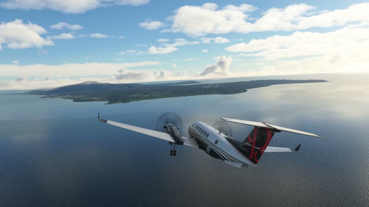 King air landing . marianas islands test