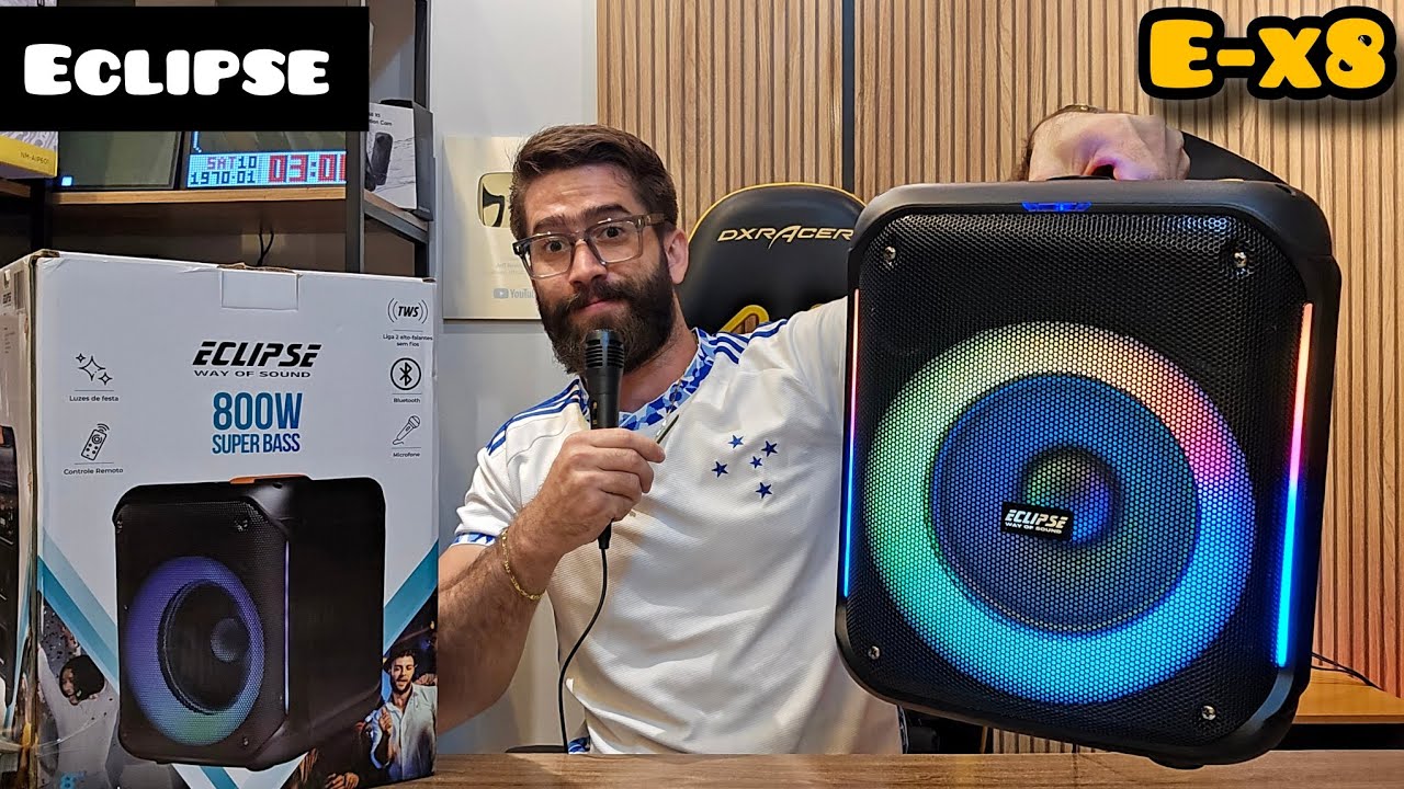 MARCA NOVA NA ÁREA! CAIXA DE SOM ECLIPSE E-X8 800W: É BOA? (Unboxing/Analise)