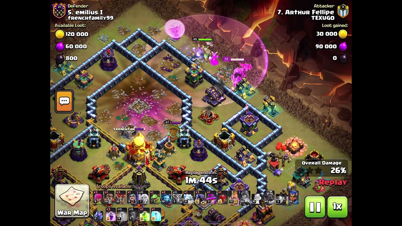 Th14 vs TH16 - Switch + Fireball 3 Star