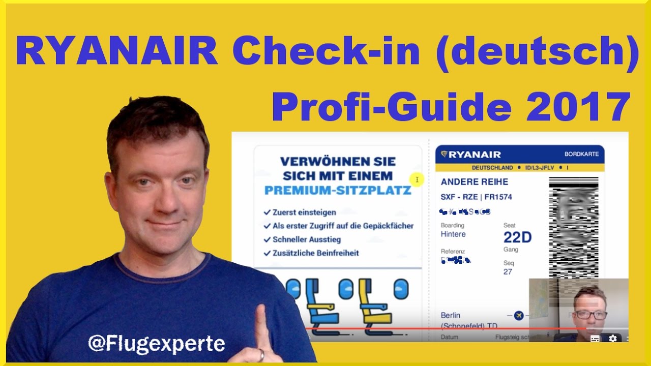 Ryanair Online Check-In Guide (deutsch, 2017) einfach + schnell