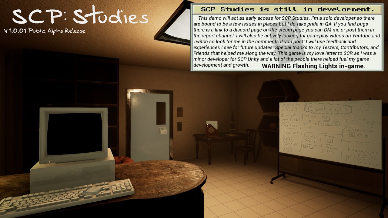 SCP Studies Demo, running around a site dodging danger