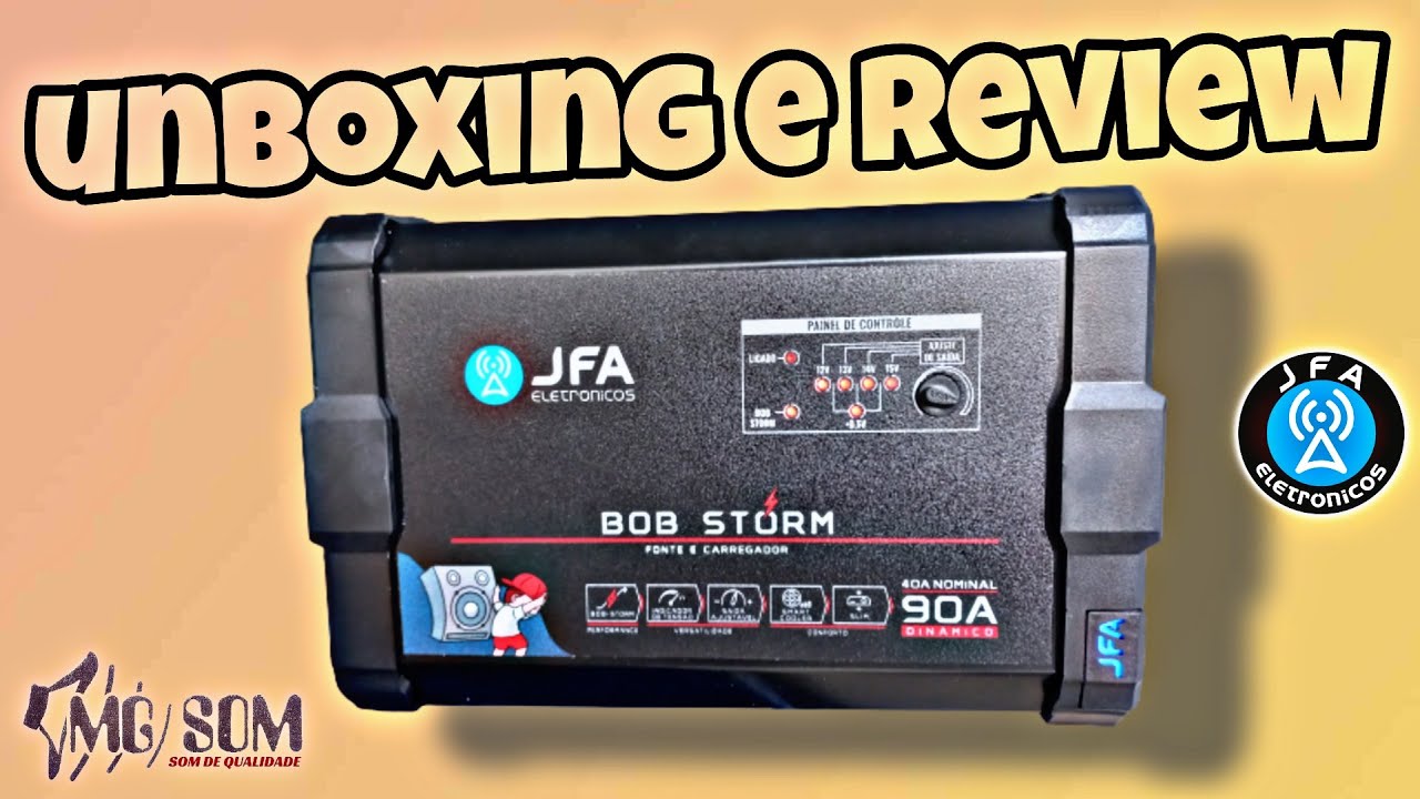 UNBOXING E REVIEW FONTE JFA BOB STORM 90 AMPERES