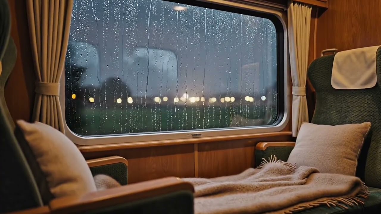 Falling Asleep on a Night Train 🚆🌧️ | Rain, White Noise & Deep Sleep