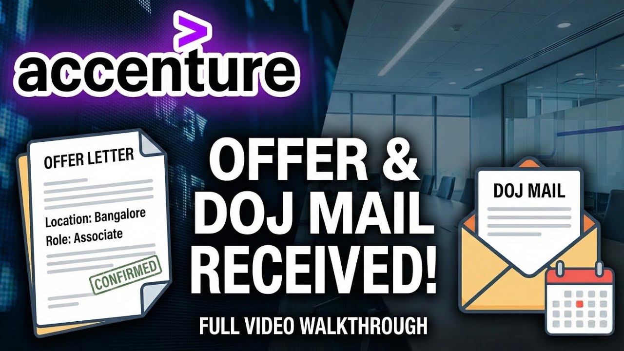 Finally Received! Accenture Offer Letter & DOJ Mail How to crack My competency exam and achieve OL.