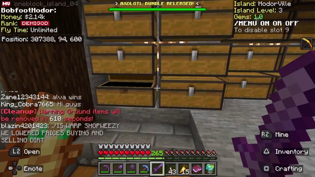 Playing one block on Mineville again