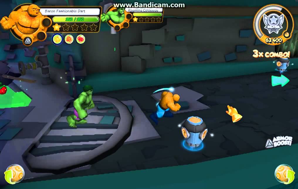 Marvel Super Hero Squad Online Hulk and Thing fight Abomination