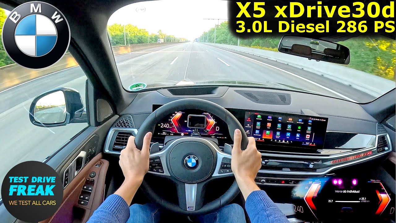 2025 BMW X5 xDrive30d (286 PS) 🚀 Top Speed POV Drive + Fuel Consumption | Autobahn No Speed Limit