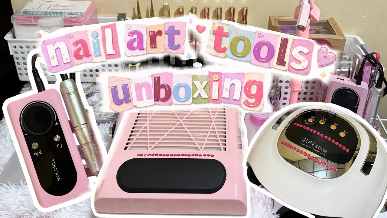 unboxing nail drill, uv nail dryer, dust collector, and gel polish from Modelones ✨🤍 #nailathome